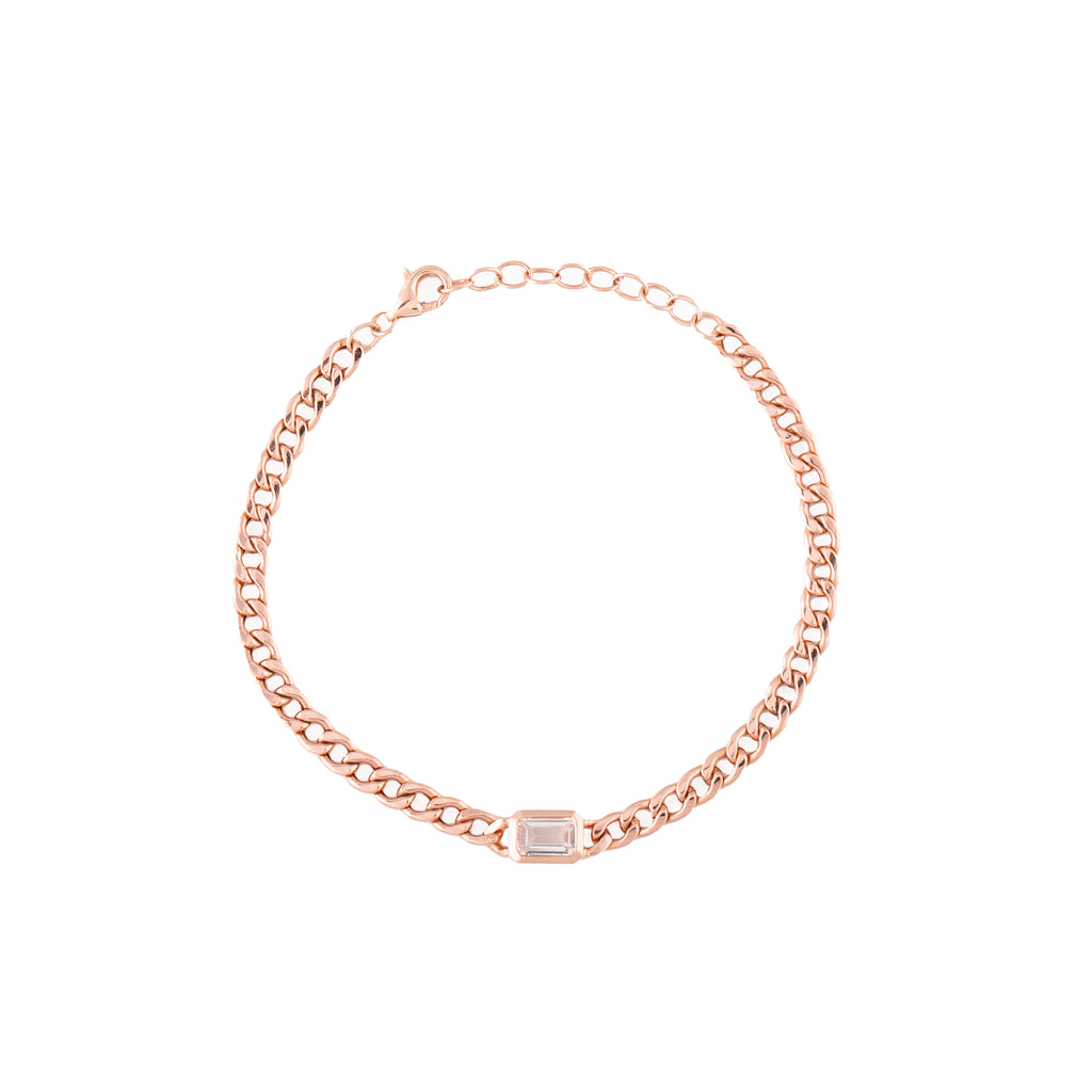 14k white topaz chain bracelet