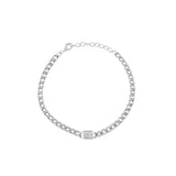 14k white topaz chain bracelet