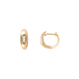 14k yellow gold white topaz bubble huggies