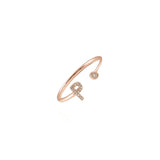 14k gold diamond initial ring