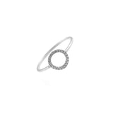 14k gold diamond open circle ring