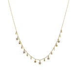 14k gold diamond mini star and bezel necklace