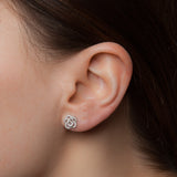 14k gold diamond rosette posts